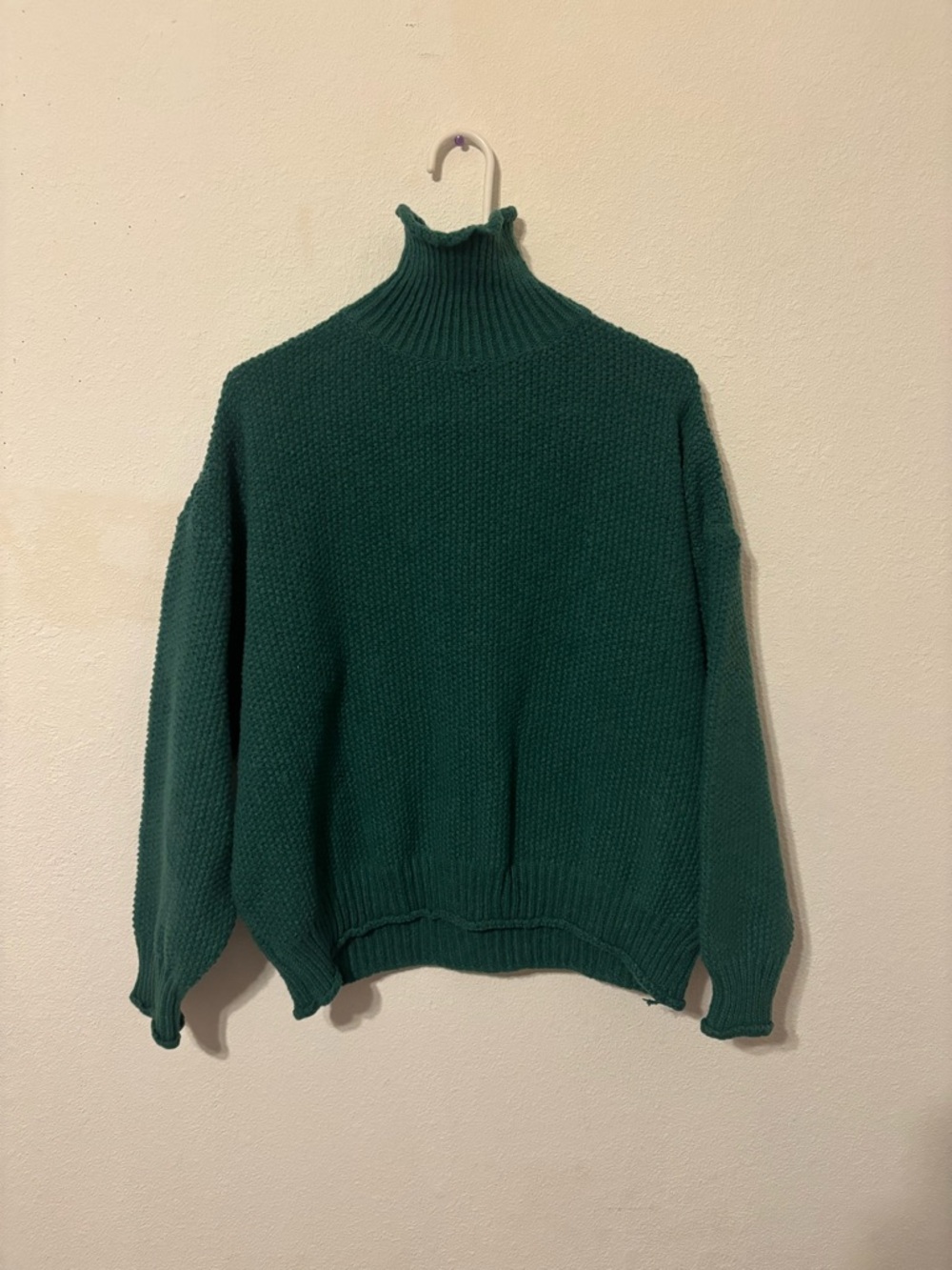 Turtleneck Chunky Knit Sweater - Green
